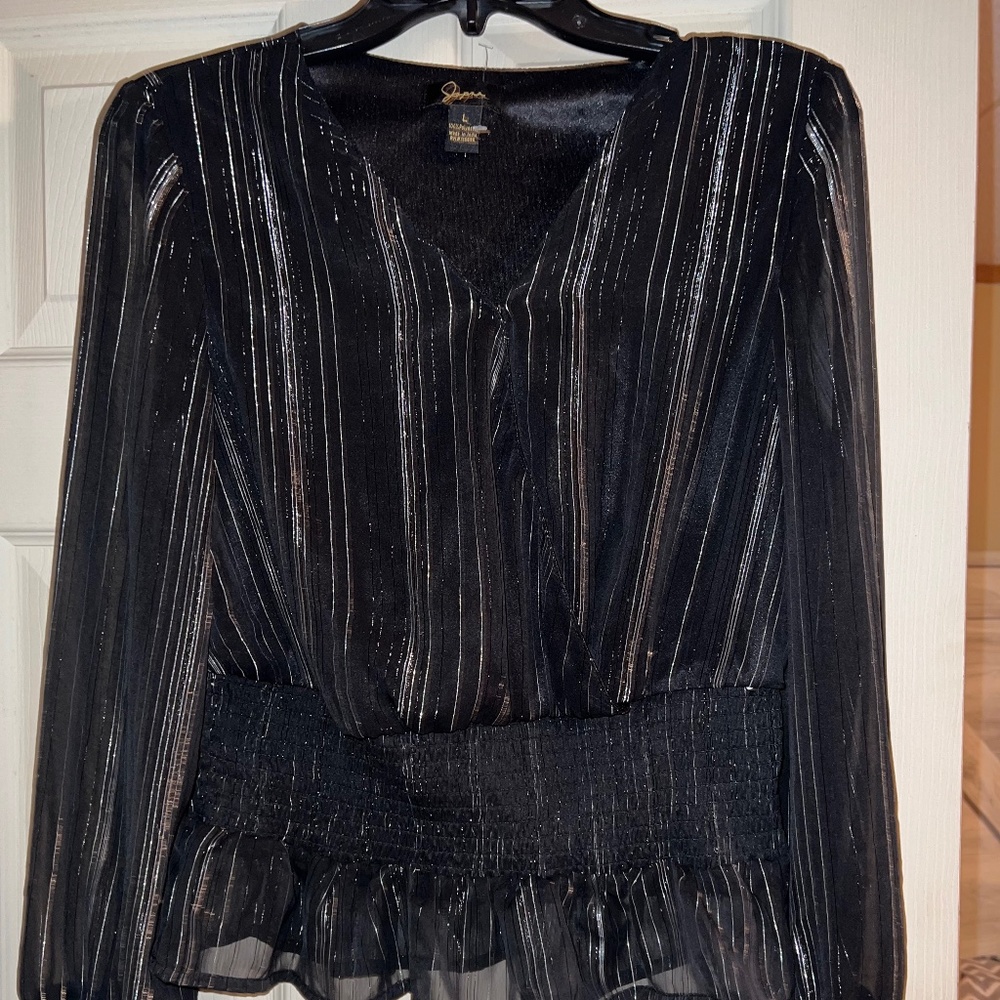 Women’s Black and Silver top